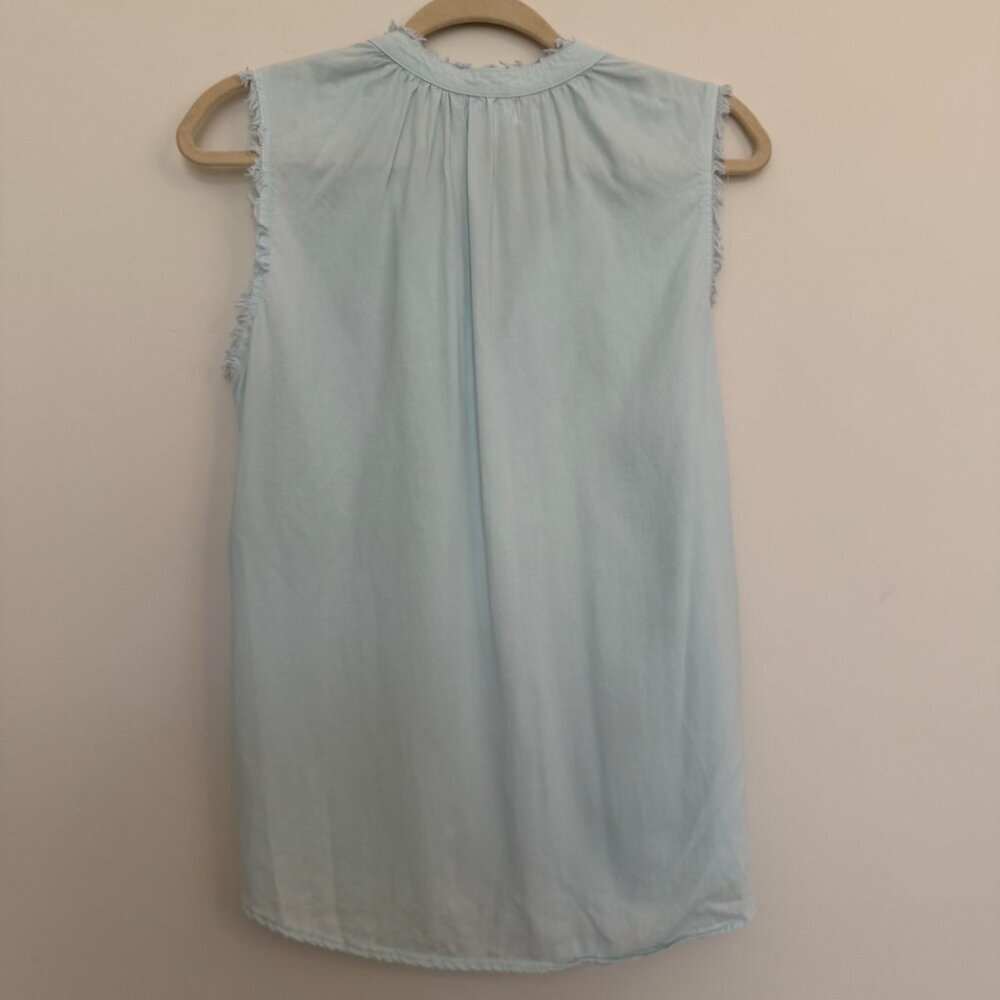 Bella Dahl Sleeveless Frayed Edge Tencel Top Boho Chic Sky Wash - Small - Picture 5 of 5